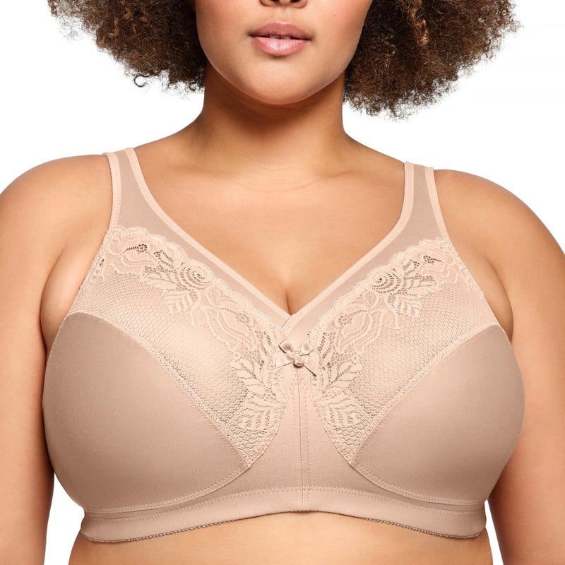 Glamorise Full Figure Plus Size MagicLift Minimizer Bra Wirefree #1003 CafÃ© - Image 1